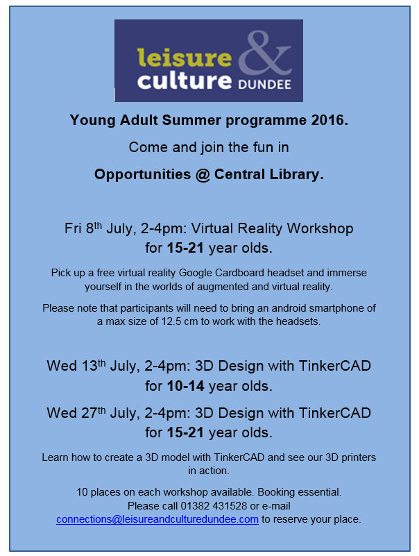 Summer opportunities @ Central Library